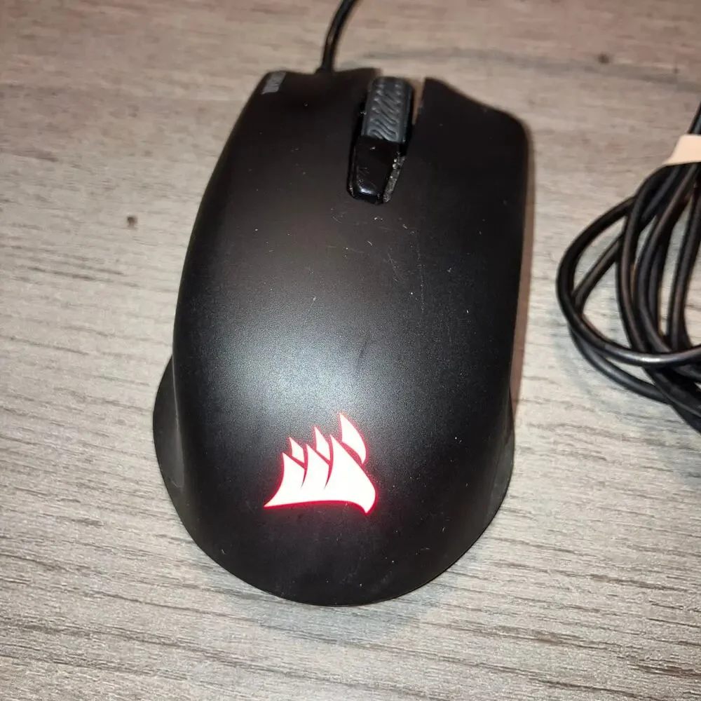 Gaming Corsair Harpoon RGB Wired Mouse Tested Used 6k DPI 5 Mappable Buttons